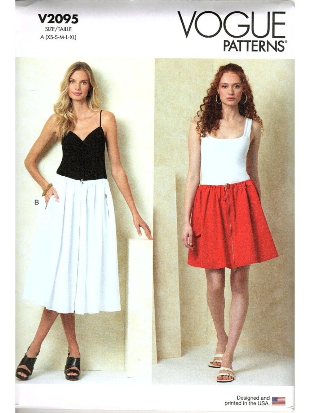 Vogue V2095 Misses XS to XL Long and Short Skirts Uncut Sewing Pattern
